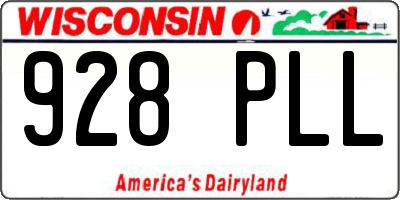 WI license plate 928PLL