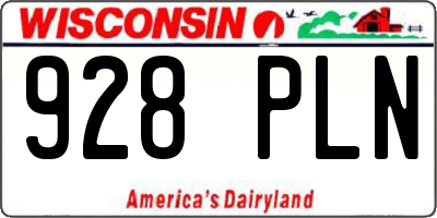 WI license plate 928PLN