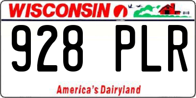 WI license plate 928PLR
