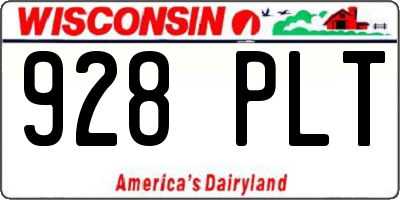 WI license plate 928PLT