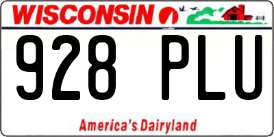 WI license plate 928PLU