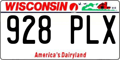 WI license plate 928PLX