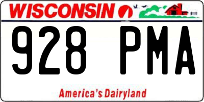 WI license plate 928PMA