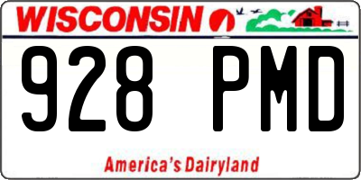 WI license plate 928PMD