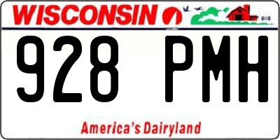 WI license plate 928PMH