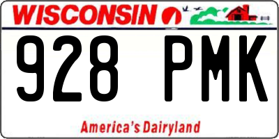 WI license plate 928PMK