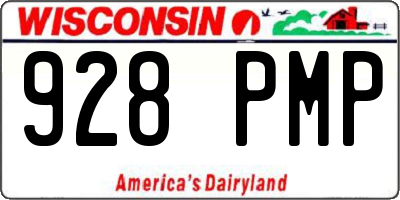 WI license plate 928PMP