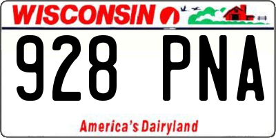 WI license plate 928PNA