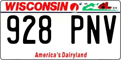 WI license plate 928PNV