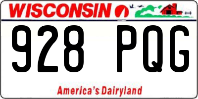 WI license plate 928PQG