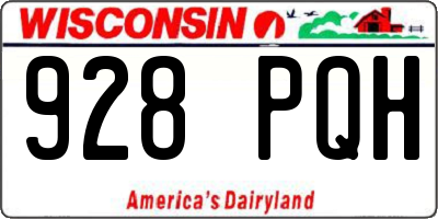 WI license plate 928PQH