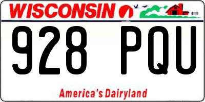 WI license plate 928PQU