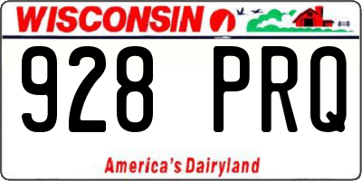 WI license plate 928PRQ