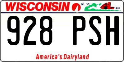 WI license plate 928PSH