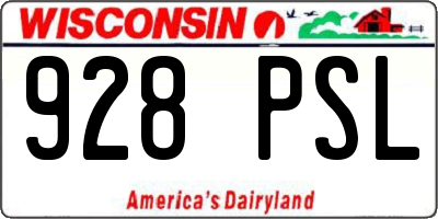 WI license plate 928PSL