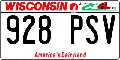 WI license plate 928PSV