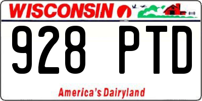 WI license plate 928PTD