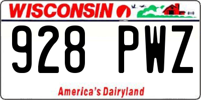 WI license plate 928PWZ