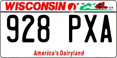 WI license plate 928PXA