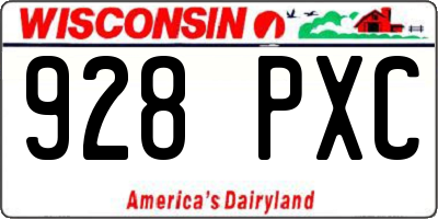 WI license plate 928PXC