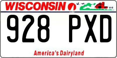 WI license plate 928PXD