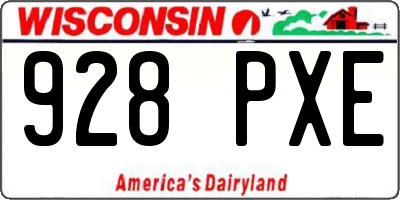 WI license plate 928PXE