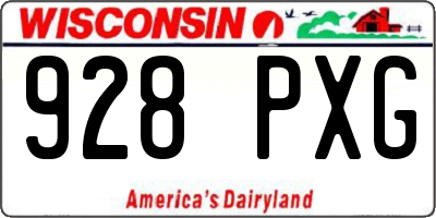 WI license plate 928PXG