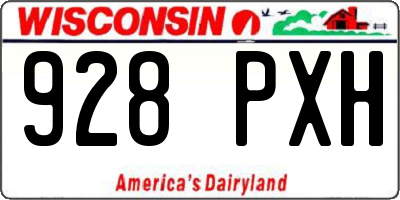 WI license plate 928PXH