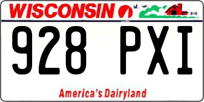 WI license plate 928PXI