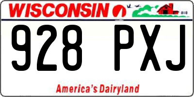 WI license plate 928PXJ