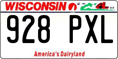 WI license plate 928PXL