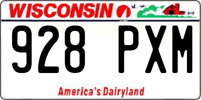 WI license plate 928PXM