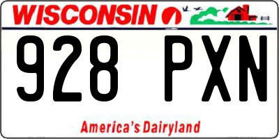 WI license plate 928PXN