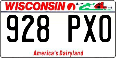WI license plate 928PXO