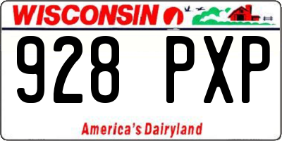 WI license plate 928PXP