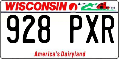 WI license plate 928PXR