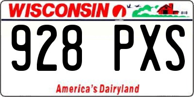 WI license plate 928PXS
