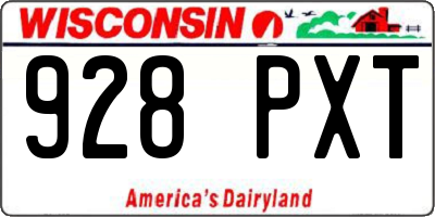 WI license plate 928PXT