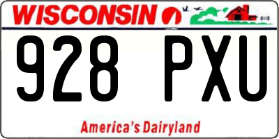 WI license plate 928PXU