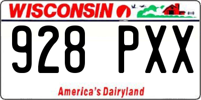 WI license plate 928PXX