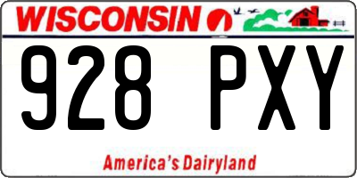 WI license plate 928PXY