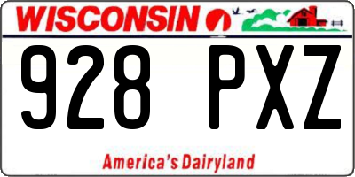 WI license plate 928PXZ