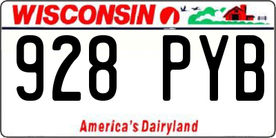 WI license plate 928PYB