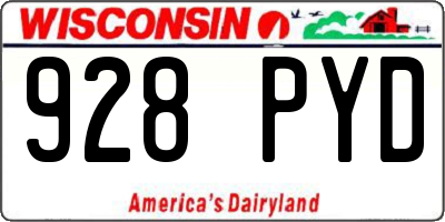 WI license plate 928PYD