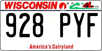 WI license plate 928PYF