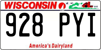 WI license plate 928PYI