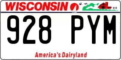 WI license plate 928PYM
