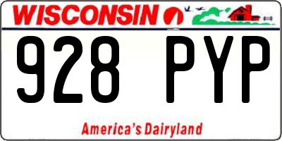 WI license plate 928PYP
