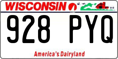 WI license plate 928PYQ