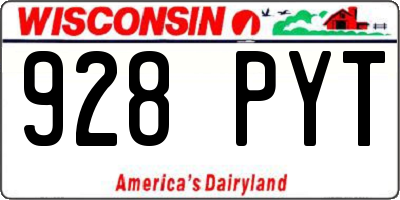 WI license plate 928PYT